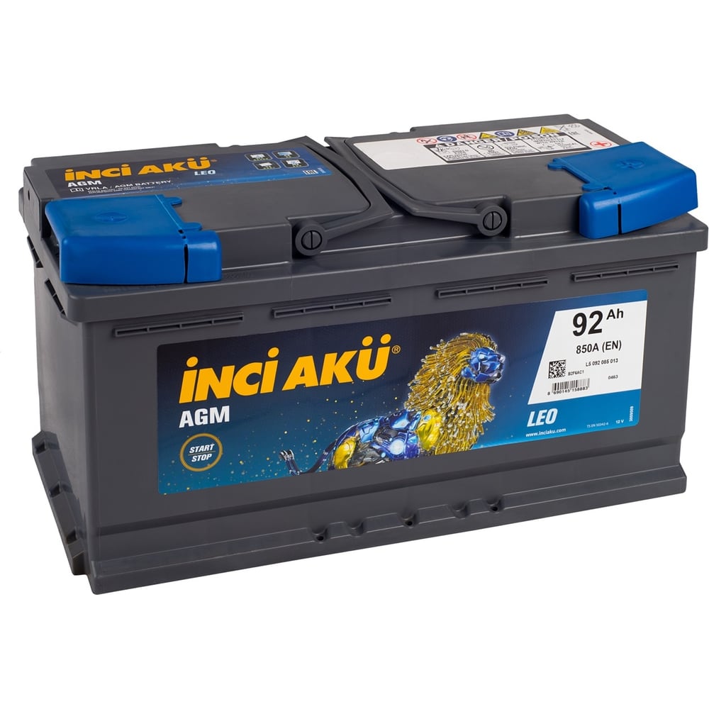 Аккумулятор INCI AKU AGM 92R, 850 A, 353x175x190 мм 450704 - выгодная цена,  отзывы, характеристики, фото - купить в Москве и РФ