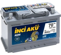 Аккумулятор INCI AKU AGM 70R, 760 A, 278x175x190 мм 450703