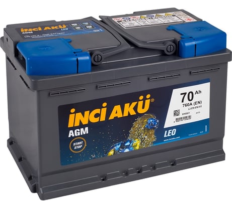 Аккумулятор INCI AKU AGM 70R, 760 A, 278x175x190 мм 450703