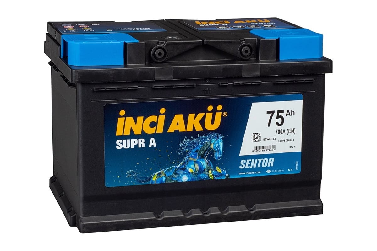 Аккумулятор INCI AKU Supr A 75R, 700 A, 278x175x190 мм 450702 - выгодная  цена, отзывы, характеристики, фото - купить в Москве и РФ