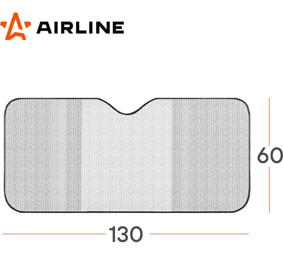Солнцезащитная шторка Airline PRO 60 см, на лобовое стекло, 200 г/м2, черный/серый ADSS001