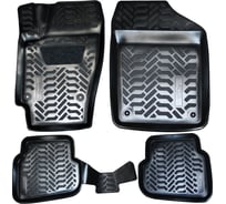 Коврики внутрисалонные REDMARK VW Polo SD (2010-20) к-т (3D с подпятником, крепеж, полиуретан) RM62055