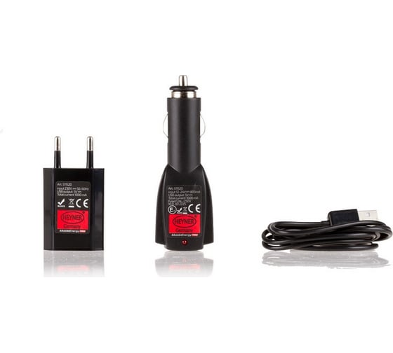 Зарядное устройство Heyner от прикуривателя, 3 в 1, с USB 2 выхода и Micro-USB, 12/24В/220В 511520