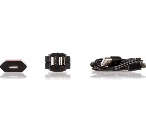 Зарядное устройство Heyner от прикуривателя, 3 в 1, с USB 2 выхода и Micro-USB, 12/24В/220В 511520