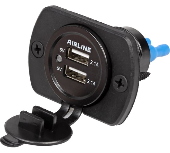 Встраиваемая влагозащищенная розетка Airline USB с 2 портами 5В, 2.1А + 2.1А, в пакете AEBJ205
