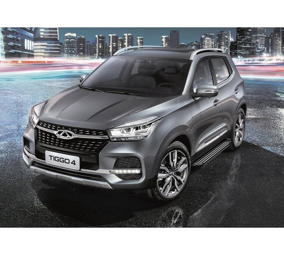 Пороги на авто Rival black chery tiggo 4 I пок. рест./4 Pro, 173 см, 2 шт., AL F173ALB.0905.2