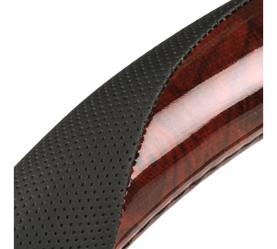 Чехол на руль Heyner LUX черный c коричневыми вставками, d 37-39 604000