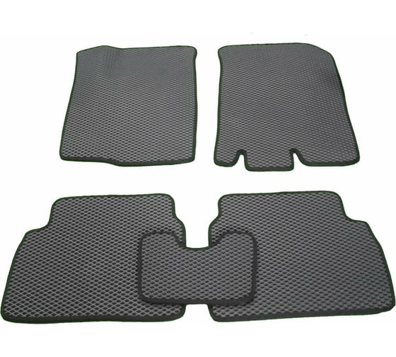 Ковры в салон автомобиля Eva Smart chevrolet aveo (t200, t250) 2003 - 2012 эва сота чёрные c красной окантовкой 1112-B5A7-S 1