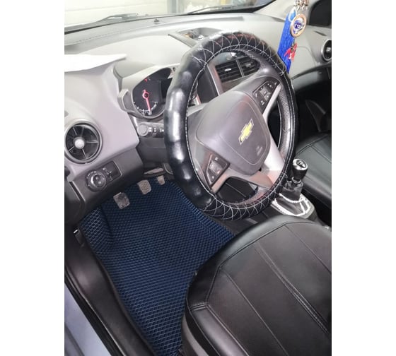 Ковры в салон автомобиля Eva Smart chevrolet aveo (т300) вариант макси 3d 2012 - эва сота коричневые c серой окантовкой 3546-A6B1-S 1