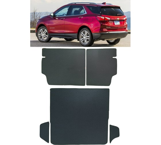 Ковры в салон автомобиля Eva Smart chevrolet equinox iii 2017 - 2020 эва сота серые c красной окантовкой 3513-B1A7-S 1