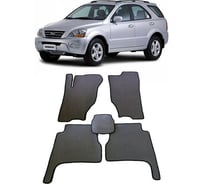 Ковры в салон автомобиля Eva Smart kia sorento i 2002 - 2011 эва сота бежевые c синей окантовкой 1367-A1B2-S