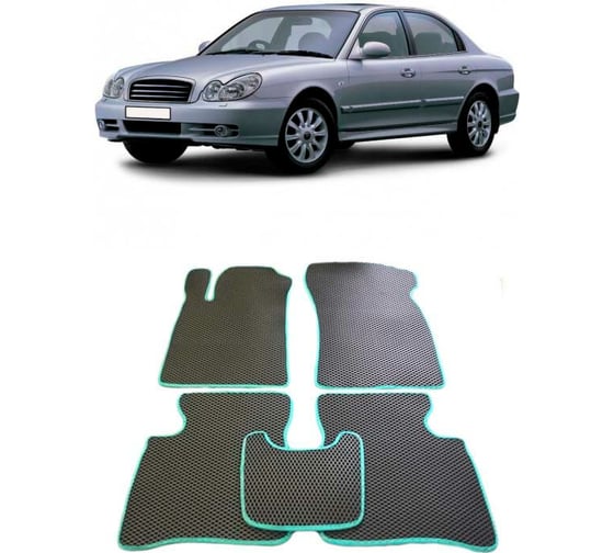 Ковры в салон автомобиля Eva Smart hyundai sonata iv 2001 - 2012 эва сота бежевые c коричневой окантовкой 1297-A1A6-S