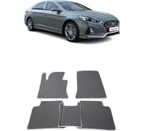 Ковры в салон автомобиля Eva Smart hyundai sonata (lf) vii рестайлинг 2017 - 2019 эва сота чёрные c красной окантовкой 2534-B5A7-S