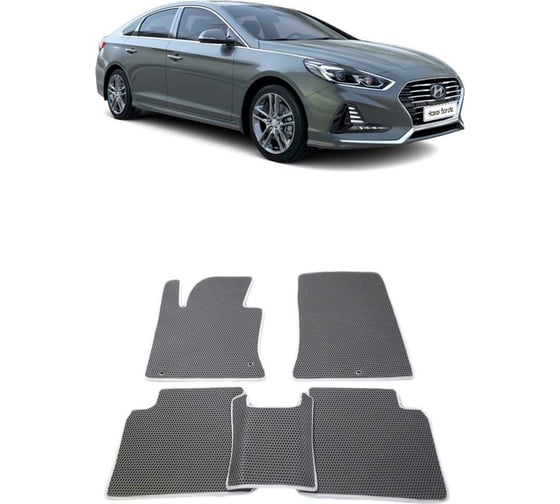 Ковры в салон автомобиля Eva Smart hyundai sonata (lf) vii рестайлинг 2017 - 2019 эва сота коричневые c бежевой окантовкой 2534-A6A1-S 1