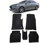 Ковры в салон автомобиля Eva Smart hyundai sonata (lf) vii рестайлинг вариант макси 3d 2017 - 2019 эва сота коричневые c синей окантовкой 2928-A6B2-S