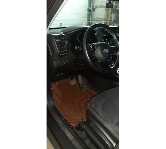 Ковры в салон автомобиля Eva Smart kia soul ii вариант макси 3d 2013 - 2019 эва сота бежевые c бежевой окантовкой 3287-A1A1-S