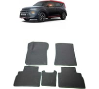Ковры в салон автомобиля Eva Smart kia soul iii 2019 - эва сота чёрные c красной окантовкой 2892-B5A7-S