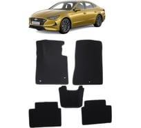 Ковры в салон автомобиля Eva Smart hyundai sonata viii 2019 - эва сота коричневые c черной окантовкой 3111-A6B5-S