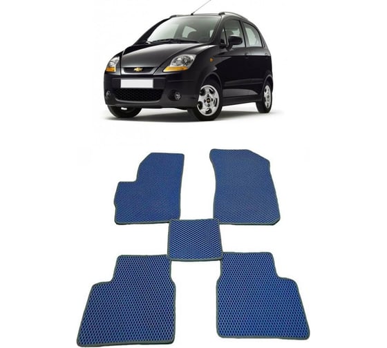 Ковры в салон автомобиля Eva Smart chevrolet spark ii 2005 - 2009 эва сота бежевые c черной окантовкой 3043-A1B5-S 1