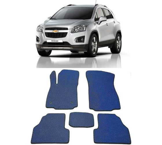 Ковры в салон автомобиля Eva Smart chevrolet tracker 2013 - 2017 эва сота коричневые c красной окантовкой 1139-A6A7-S 1