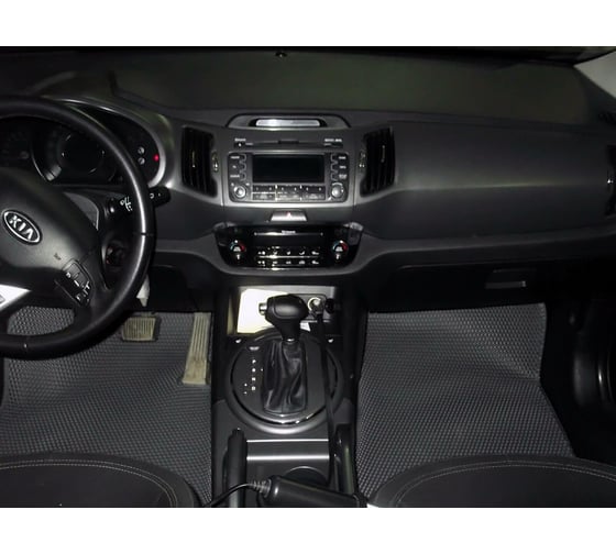 Ковры в салон автомобиля Eva Smart kia sportage iii вариант макси 3d 2010 - 2015 эва сота серые c бежевой окантовкой 2595-B1A1-S
