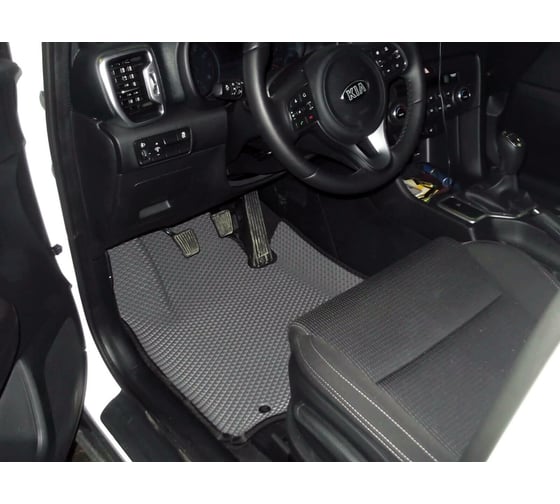 Ковры в салон автомобиля Eva Smart kia sportage iv вариант макси 3d 2015 - эва сота чёрные c красной окантовкой 2618-B5A7-S