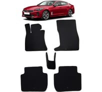 Ковры в салон автомобиля Eva Smart kia stinger 2017 - эва сота коричневые c красной окантовкой 2737-A6A7-S