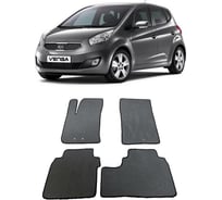 Ковры в салон автомобиля Eva Smart kia venga 2010 - 2017 эва сота коричневые c красной окантовкой 1385-A6A7-S