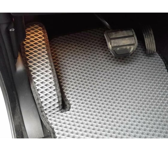 Ковры в салон автомобиля Eva Smart land rover discovery iv 2009 - 2016 эва сота коричневые c синей окантовкой 2171-A6B2-S