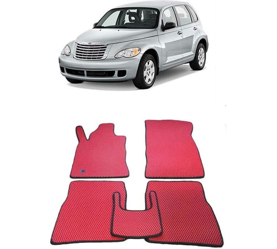 Ковры в салон автомобиля Eva Smart chrysler pt cruiser 2002 - 2010 эва сота серые c бежевой окантовкой 1143-B1A1-S 1