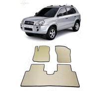 Ковры в салон автомобиля Eva Smart hyundai tucson i 2004 - 2010 эва сота коричневые c синей окантовкой 1300-A6B2-S