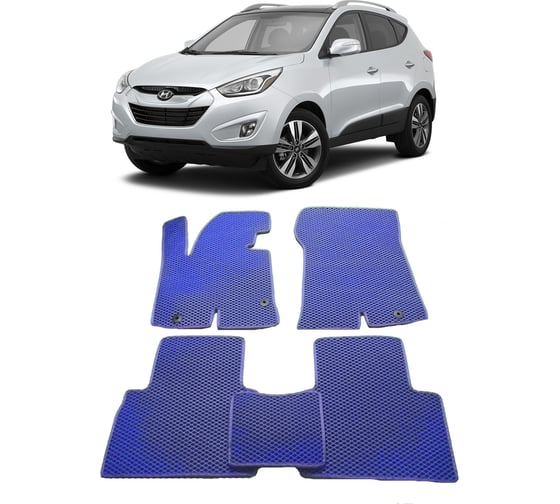 Ковры в салон автомобиля Eva Smart hyundai tucson ii 2010 - 2015 эва сота бежевые c красной окантовкой 2848-A1A7-S