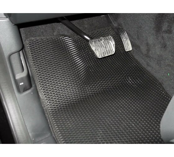 Ковры в салон автомобиля Eva Smart land rover discovery v 2016 - эва сота бежевые c синей окантовкой 2592-A1B2-S