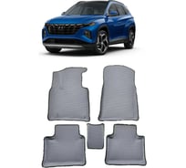 Ковры в салон автомобиля Eva Smart hyundai tucson iv вариант макси 3d 2020 - эва сота коричневые c черной окантовкой 3741-A6B5-S