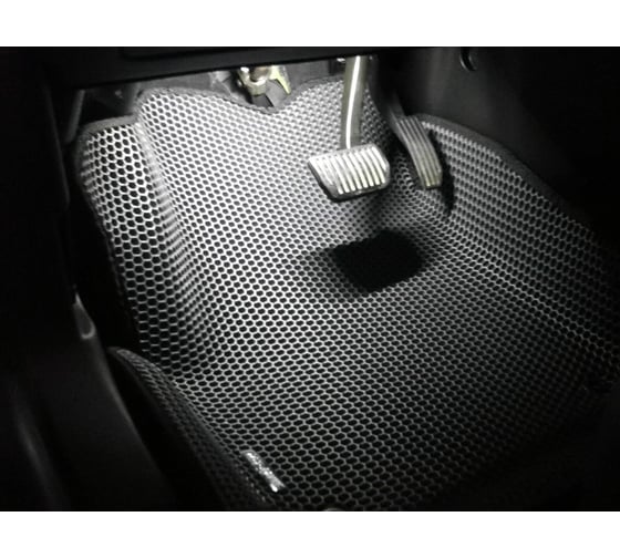 Ковры в салон автомобиля Eva Smart land rover discovery sport вариант макси 3d 2014 - 2019 эва сота серые c коричневой окантовкой 2698-B1A6-S
