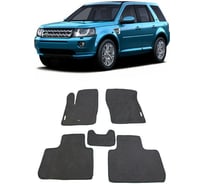 Ковры в салон автомобиля Eva Smart land rover freelander ii 2006 - 2014 эва сота чёрные c синей окантовкой 1394-B5B2-S