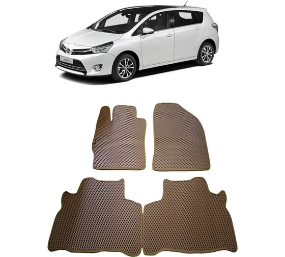 Ковры в салон автомобиля Eva Smart toyota verso i рестайлинг 2012 - 2018 эва сота чёрные c коричневой окантовкой 2638-B5A6-S 1