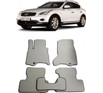 Ковры в салон автомобиля Eva Smart infiniti ex 2007 - 2014 эва сота серые c синей окантовкой 1309-B1B2-S
