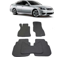Ковры в салон автомобиля Eva Smart infiniti m (y50) 2008 - 2010 эва сота серые c синей окантовкой 1311-B1B2-S