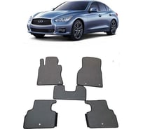 Ковры в салон автомобиля Eva Smart infiniti q50 2013 - эва сота бежевые c синей окантовкой 1312-A1B2-S