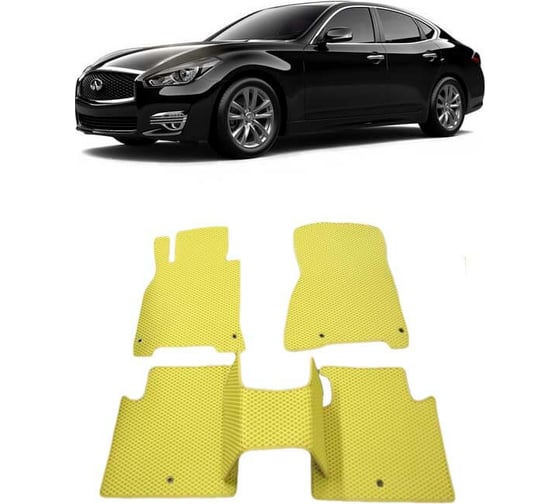 Ковры в салон автомобиля Eva Smart infiniti q70 i седан рестайлинг 2015 - эва сота коричневые c черной окантовкой 2136-A6B5-S 1