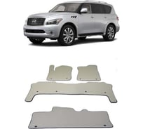 Ковры в салон автомобиля Eva Smart infiniti qx56 7мест 2010 - 2014 эва сота чёрные c серой окантовкой 2257-B5B1-S