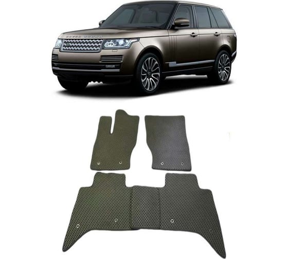 Ковры в салон автомобиля Eva Smart land rover range rover iv 2012 - эва сота чёрные c синей окантовкой 1398-B5B2-S 1