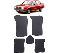 Ковры в салон автомобиля Eva Smart volkswagen jetta ii 1984 - 1992 эва сота чёрные c синей окантовкой 1868-B5B2-S