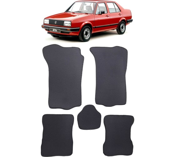 Ковры в салон автомобиля Eva Smart volkswagen jetta ii 1984 - 1992 эва сота чёрные c синей окантовкой 1868-B5B2-S 1