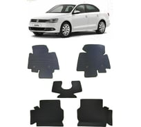 Ковры в салон автомобиля Eva Smart volkswagen jetta vi вариант макси 3d 2010 - 2018 эва сота бежевые c синей окантовкой 3379-A1B2-S