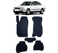Ковры в салон автомобиля Eva Smart volkswagen passat b5 1997 - 2005 эва сота коричневые c синей окантовкой 1873-A6B2-S