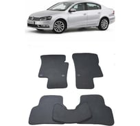 Ковры в салон автомобиля Eva Smart volkswagen passat b7 2011 - 2015 эва сота чёрные c коричневой окантовкой 1877-B5A6-S