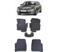 Ковры в салон автомобиля Eva Smart volkswagen passat b7 вариант макси 3d 2011 - 2015 эва сота чёрные c черной окантовкой 2886-B5B5-S