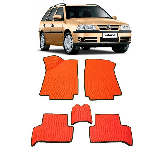Ковры в салон автомобиля Eva Smart volkswagen pointer 5дв 2004 - 2006 эва сота серые c черной окантовкой 2500-B1B5-S 1